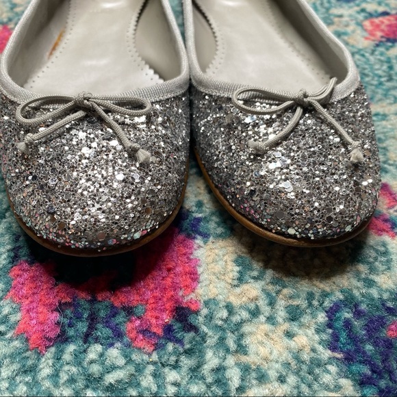 J. Crew Camille Silver Glitter Ballet Flats - Picture 3 of 7
